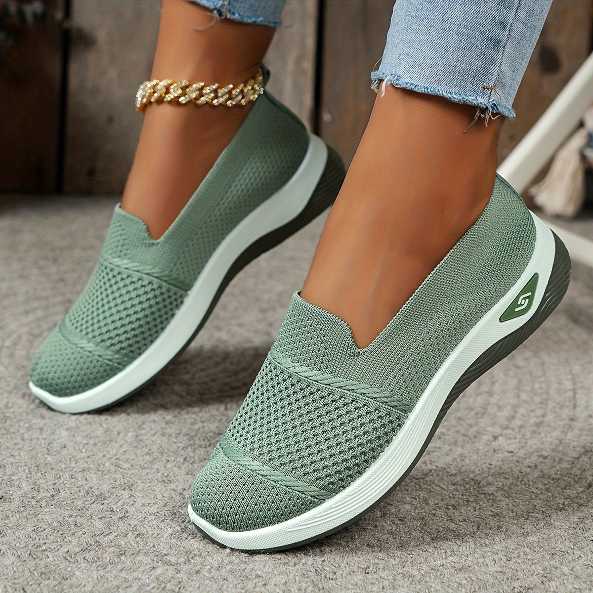 Green slip on shoes womens online